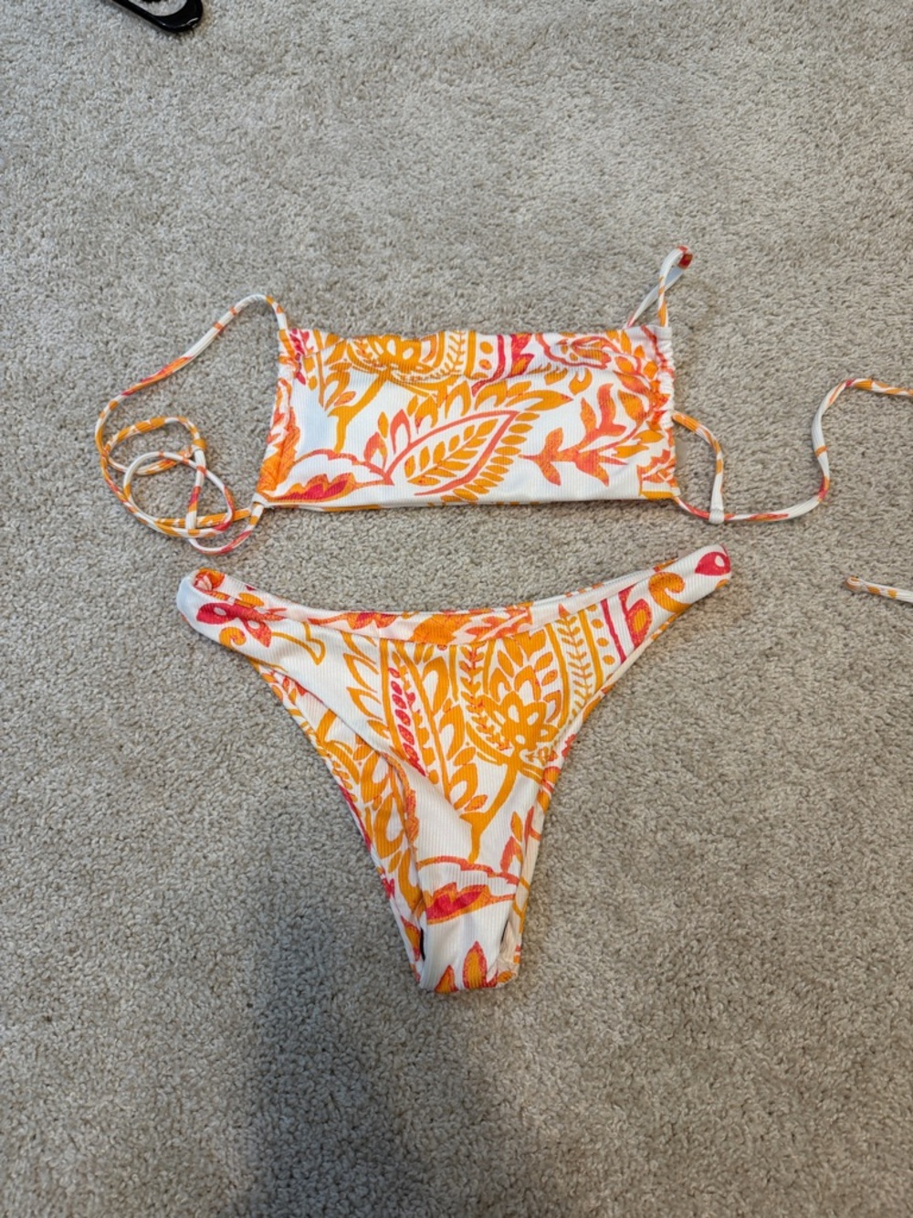 Orange & Pink Paisley Bikini Set